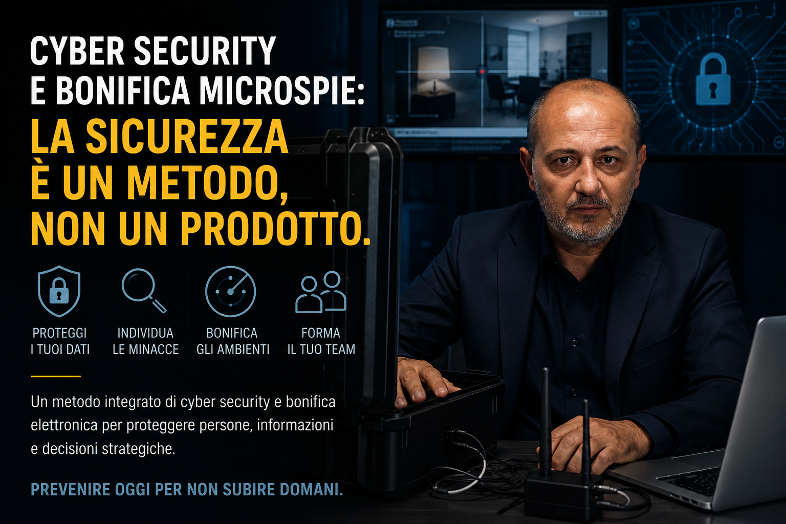 Cyber Security e Bonifica Microspie: perché la vera sicurezza è un metodo, non un prodotto