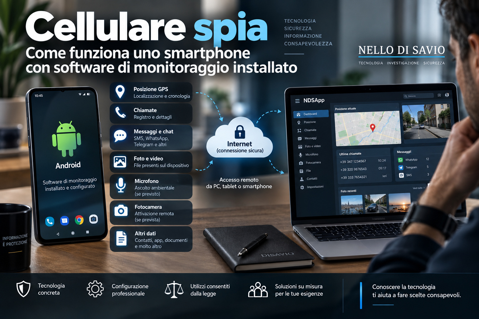 Cellulare spia: come funziona uno smartphone con software di monitoraggio installato