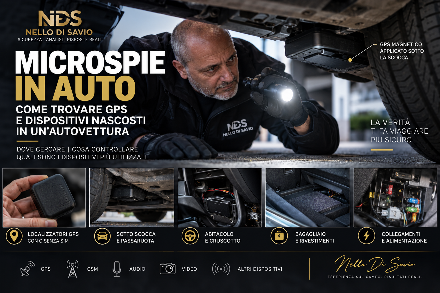 Microspie in auto: come trovare GPS e dispositivi nascosti